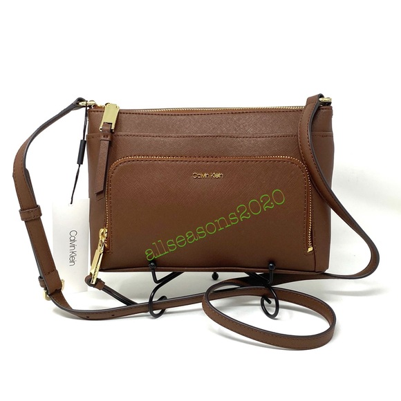 Calvin Klein Bags Calvin Klein Saffiano Crossbody Bag Walnut Brown W